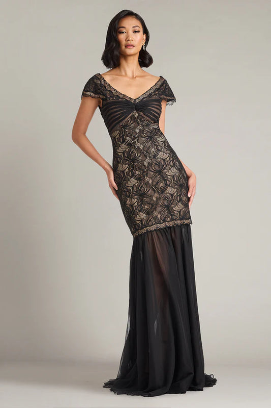 Black Off The Shoulder Floral Lace Mermaid Floor Length Formal Evening Prom Dress