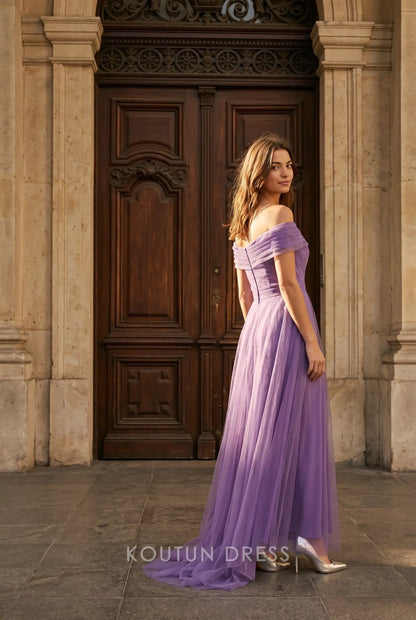 Blue A Line Off the Shoulder Mother Of The Bride/ Groom Dresses Formal Evening Dress