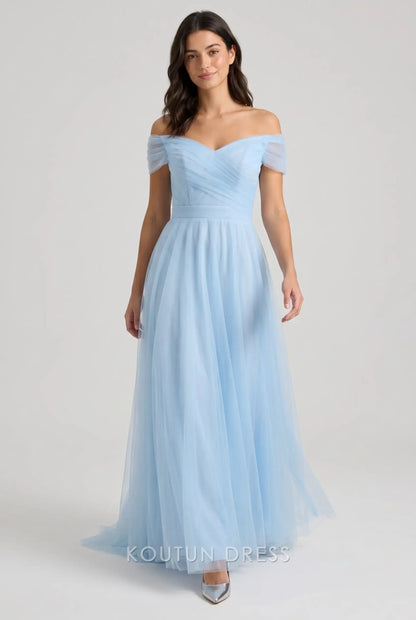 Blue A Line Off the Shoulder Mother Of The Bride/ Groom Dresses Formal Evening Dress