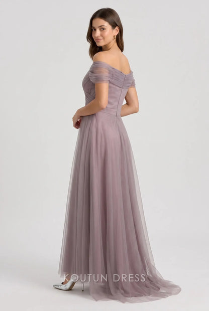 Blue A Line Off the Shoulder Mother Of The Bride/ Groom Dresses Formal Evening Dress