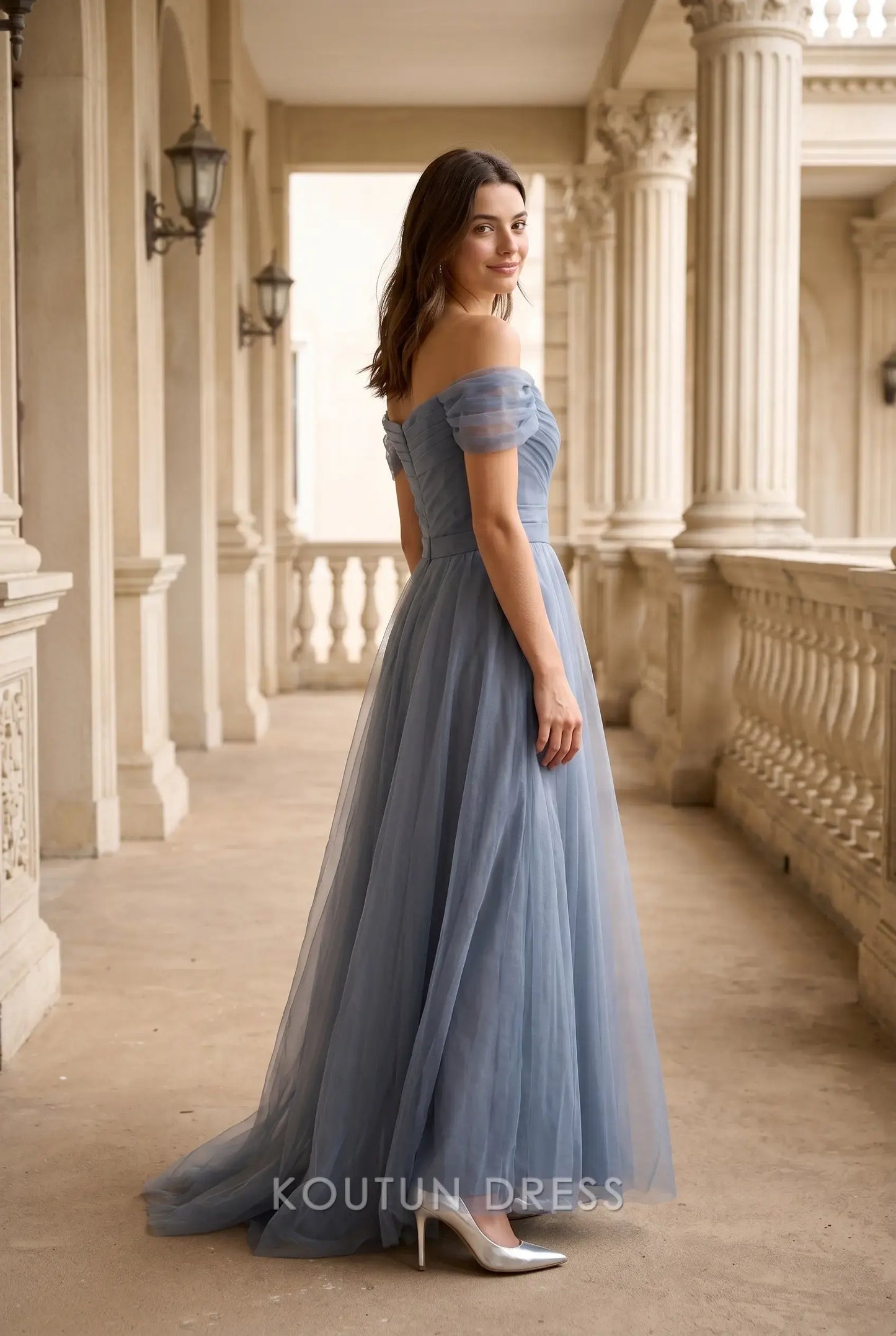 Blue A Line Off the Shoulder Mother Of The Bride/ Groom Dresses Formal Evening Dress