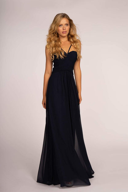 Blush Pink Spaghetti Strap Prom Dress With Ruched Bodice Cutout Back And Chiffon A Line Formal Prom Dress