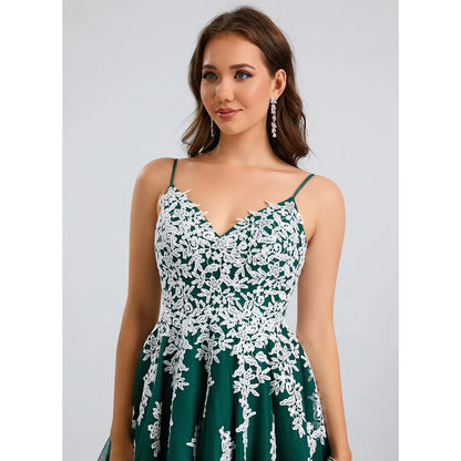 Charming A-Line Sweetheart Sleeveless Lace Emerald Green Short Homecoming Dress For Women