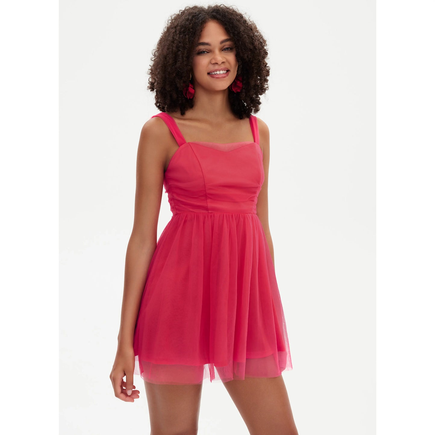 Charming A-Line Sweetheart Sleeveless Ruffled Hot Pink Short Homecoming Dress