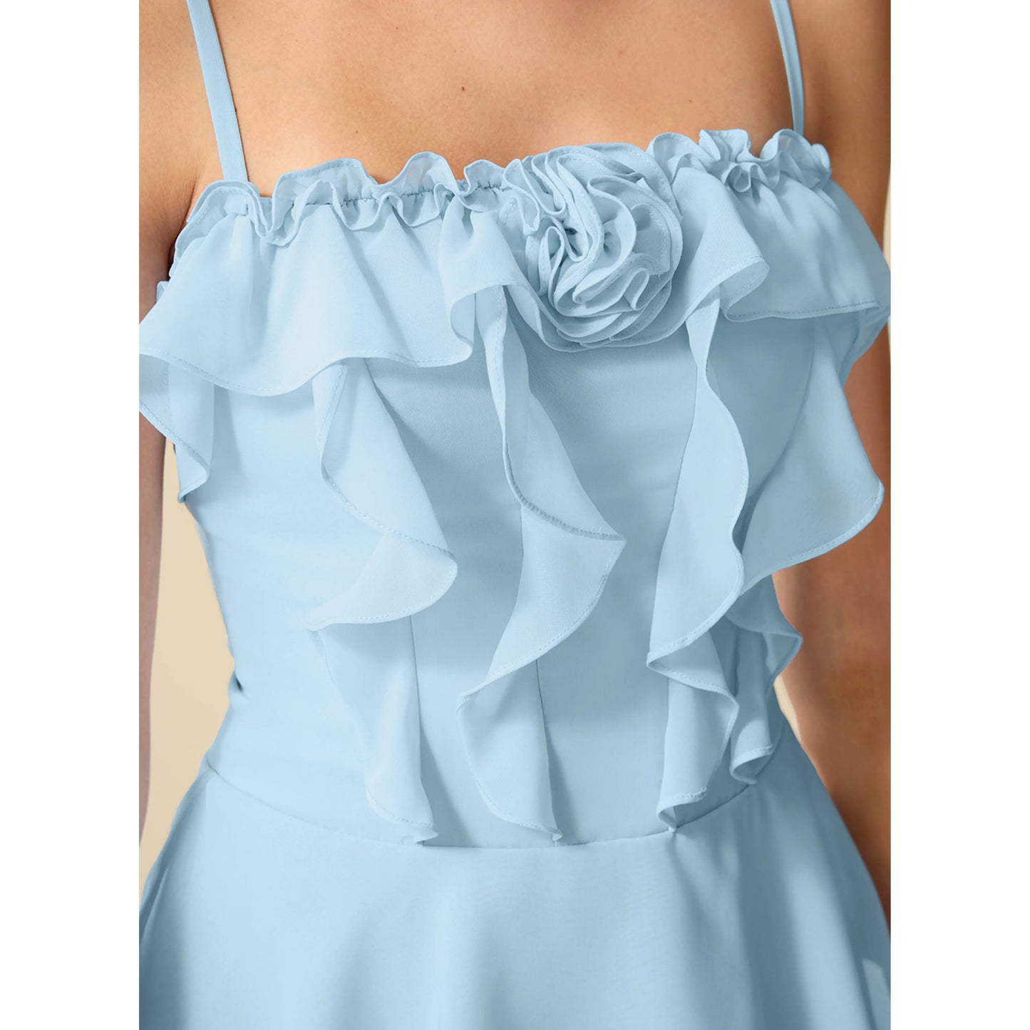 Charming A-Line Sweetheart Sleeveless Ruffled Tiered Sky Blue Short Homecoming Dress Women's