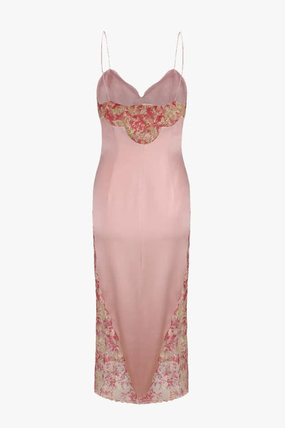 Charming Sheath Sweetheart Sleeveless Floral Vintage Pink Maxi Prom Dresses Women