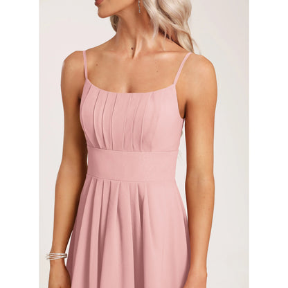 Chic A-Line Scoop Neck Sleeveless Pleated Blush Pink Knee-Length Homecoming Dress