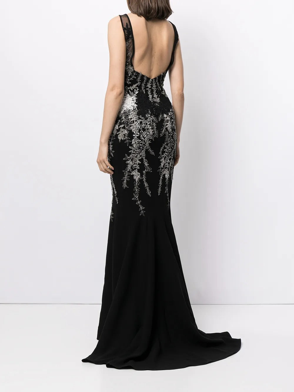 Dolce & Gabbana Black Satin Lace-Trimmed Slip Evening Dress