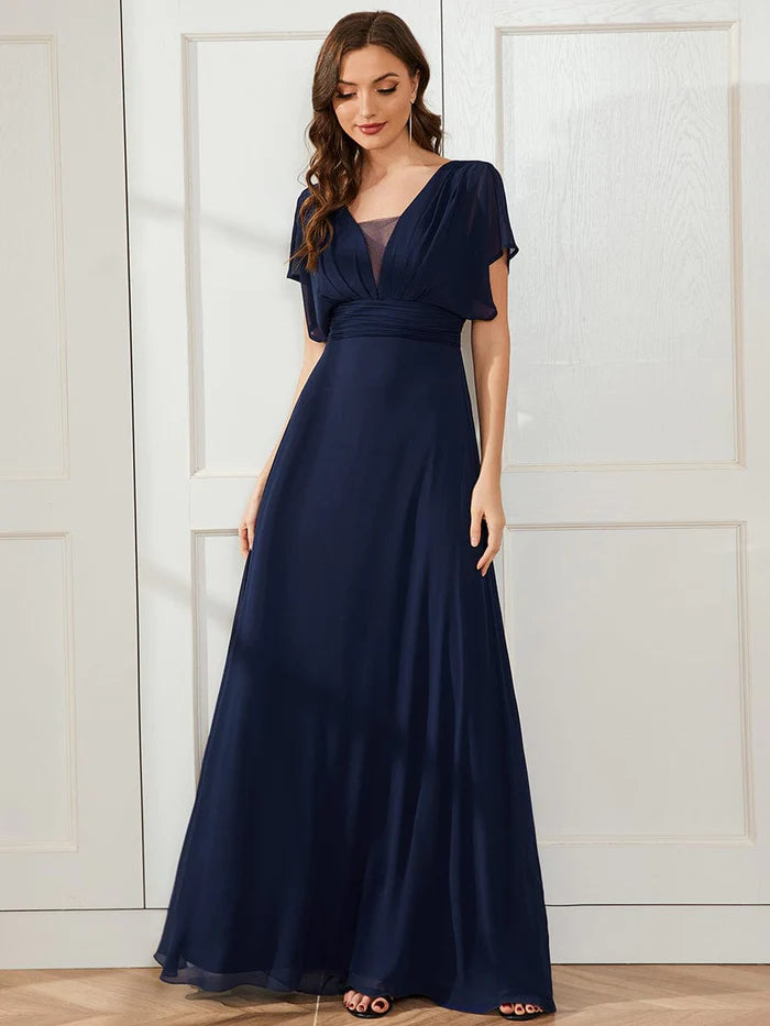 Stunning A-Line Empire Waist Chiffon Wedding Guest Dress – Koutun Dress
