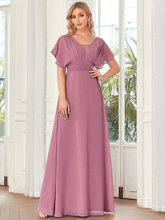 Women's A-Line Empire Waist Maxi Chiffon Evening Dress Koutun Dress Women's A-Line Empire Waist Maxi Chiffon Evening Dress Koutun Dress