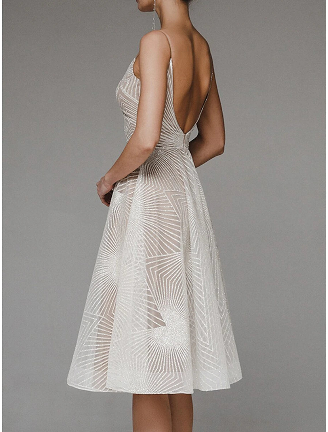 Close-up of floral embroidery detail on the A-Line dress.