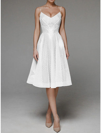 Front view of the A-Line spaghetti strap dress.