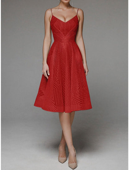 Full length view of the A-Line dress, suitable for wedding guests.