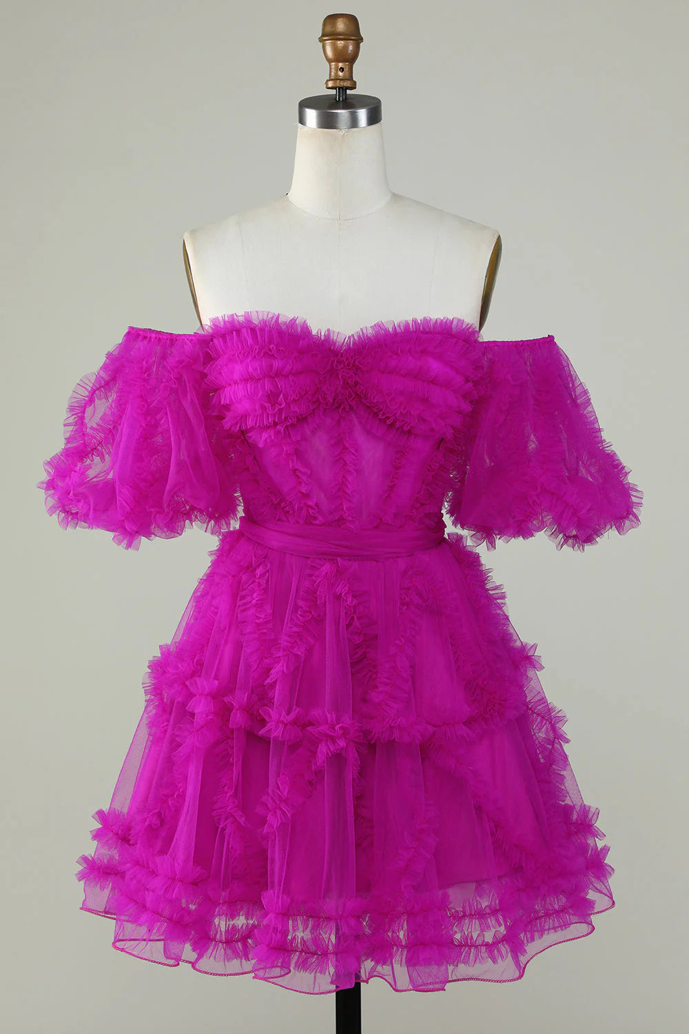 Detailed view of the elegant A-line skirt and hem of the dress.