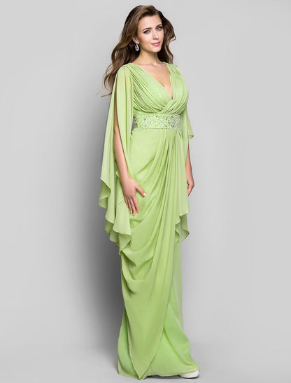 Back view of the elegant Chiffon Gown with V-back design.