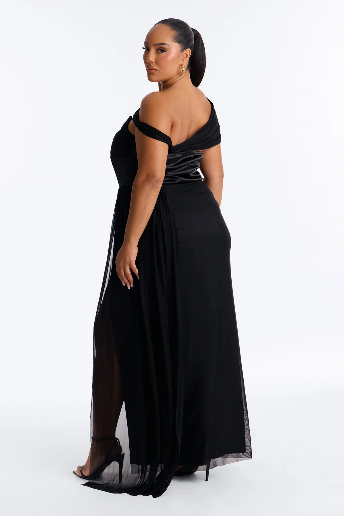Elegant A-line Sweetheart Off Shoulder Open Back Long Evening Dress