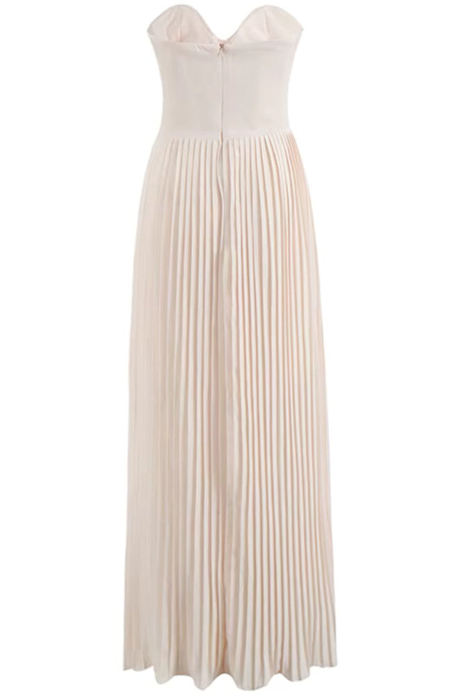 Elegant Light Pink Pleated Sweetheart Neckline Tiered Midi Formal Evening Party Dress