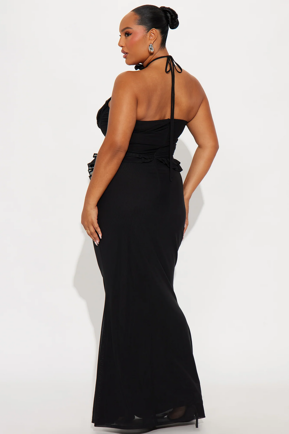 Elegant Mermaid Halter Sleeveless Tie Back Long Evening Dress
