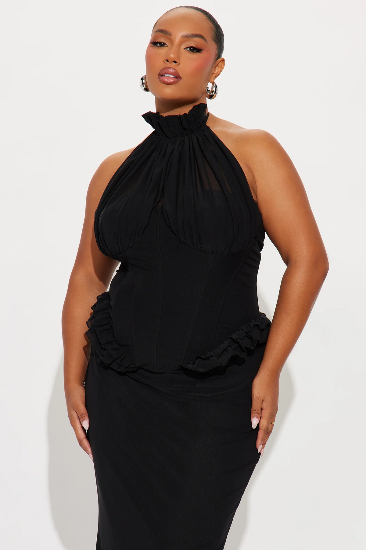 Elegant Mermaid Halter Sleeveless Tie Back Long Evening Dress