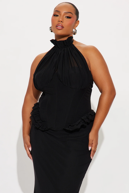 Elegant Mermaid Halter Sleeveless Tie Back Long Evening Dress