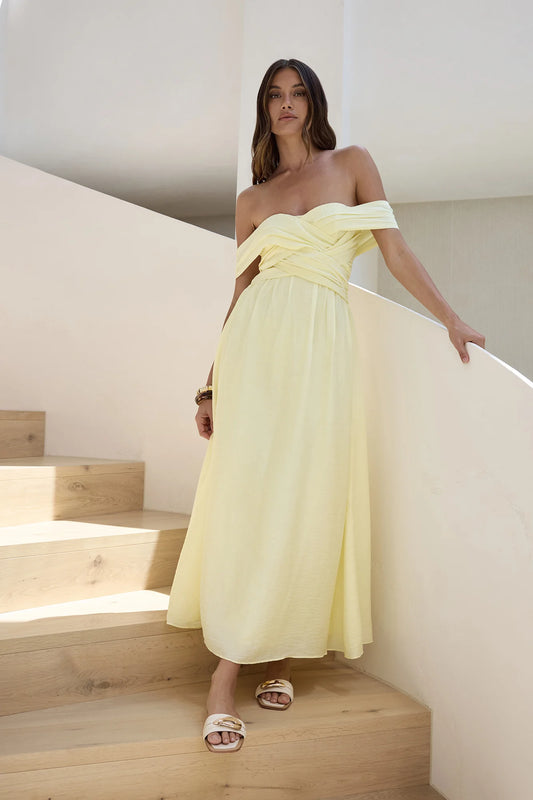 Elegant Off The Shoulder Ruched Waist Flowy A Line Maxi Prom Dress For Wedding Guest Bridal Shower Formal Evening