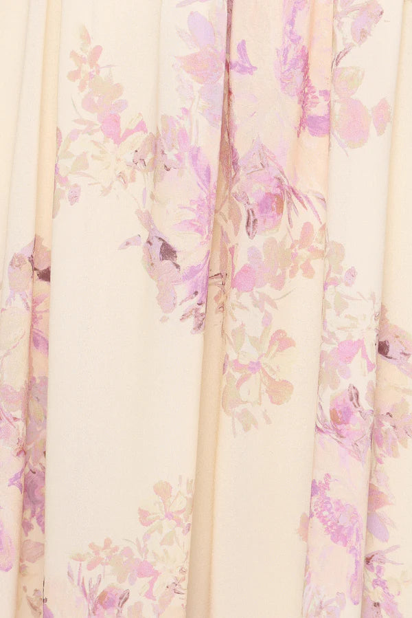 Elegant Off The Shoulder Ruffle Trim Floral Print Chiffon Maxi Prom Dress For Formal Evening Wedding Guest Bridesmaid Cocktail Party