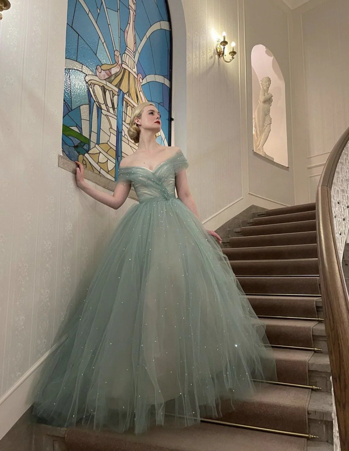 Elegant Off The Shoulder Sweetheart Neck Glitter Tulle Ball Gown Prom Dress