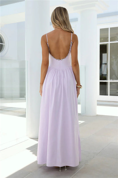 Elegant Spaghetti Strap Square Neck Open Back Floral Embroidered Detail A Line Maxi Evening Dress For Formal Evening Prom Wedding Guest Bridesmaid Cocktail Party Gala