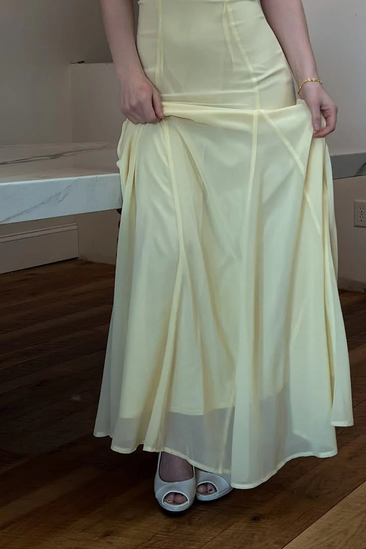Elegant Spaghetti Strap Sweetheart Ruched Bodice A Line Maxi Prom Dress For Formal Evening Wedding Guest
