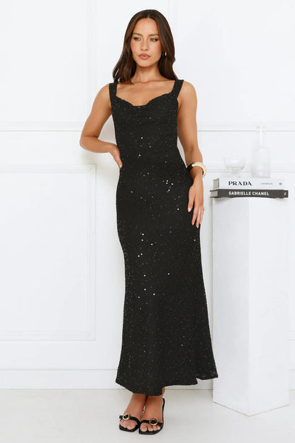 Elegant Square Neckline Sleeveless Open Back Bow Detail Sequin Embellished Mermaid Maxi Evening Dress For Formal Evening Prom Wedding Guest Bridesmaid Cocktail Party Gala