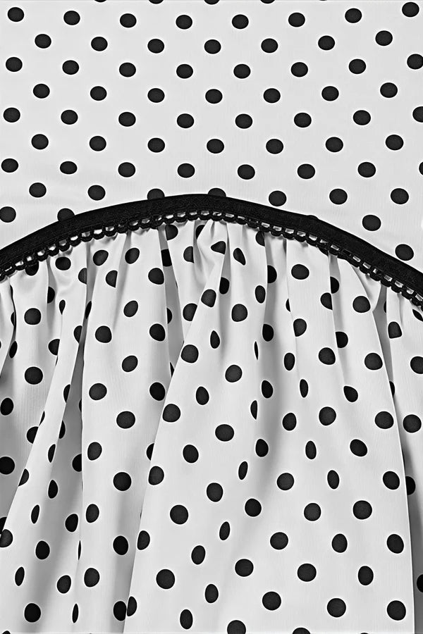 Elegant Strapless Lace Trim Polka Dot Corset Bodice A Line Maxi Prom Dress For Wedding Guest Bridal Shower Formal Evening