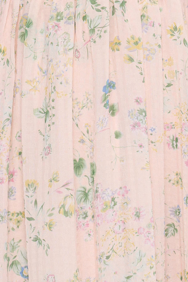 Elegant V Neck Ruffle Sleeve Lace Trim Floral Print Chiffon Maxi Prom Dress For Formal Evening Wedding Guest Bridesmaid Cocktail Party
