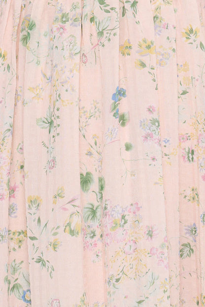 Elegant V Neck Ruffle Sleeve Lace Trim Floral Print Chiffon Maxi Prom Dress For Formal Evening Wedding Guest Bridesmaid Cocktail Party