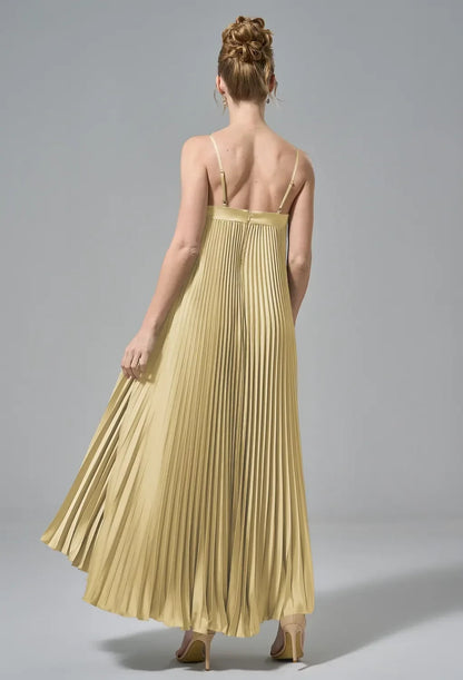 Elegant A-Line Cowl-Neck Sleeveless Tie-Back Sage Floor-Length Bridesmaid Dress Women Gown