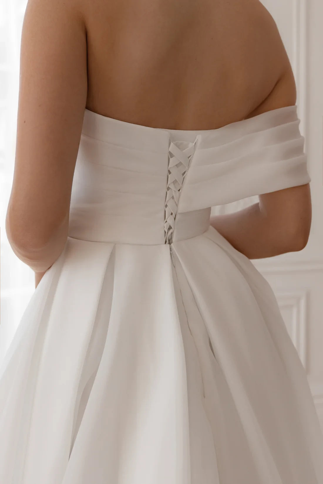 Elegant A-Line Off-Shoulder Sweetheart High Slit White Floor-Length Wedding Gown