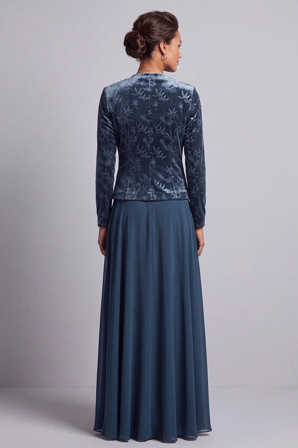 Elegant A-Line Sleeveless Teal Blue Prom Dress With Velvet Jacket Women's Gown