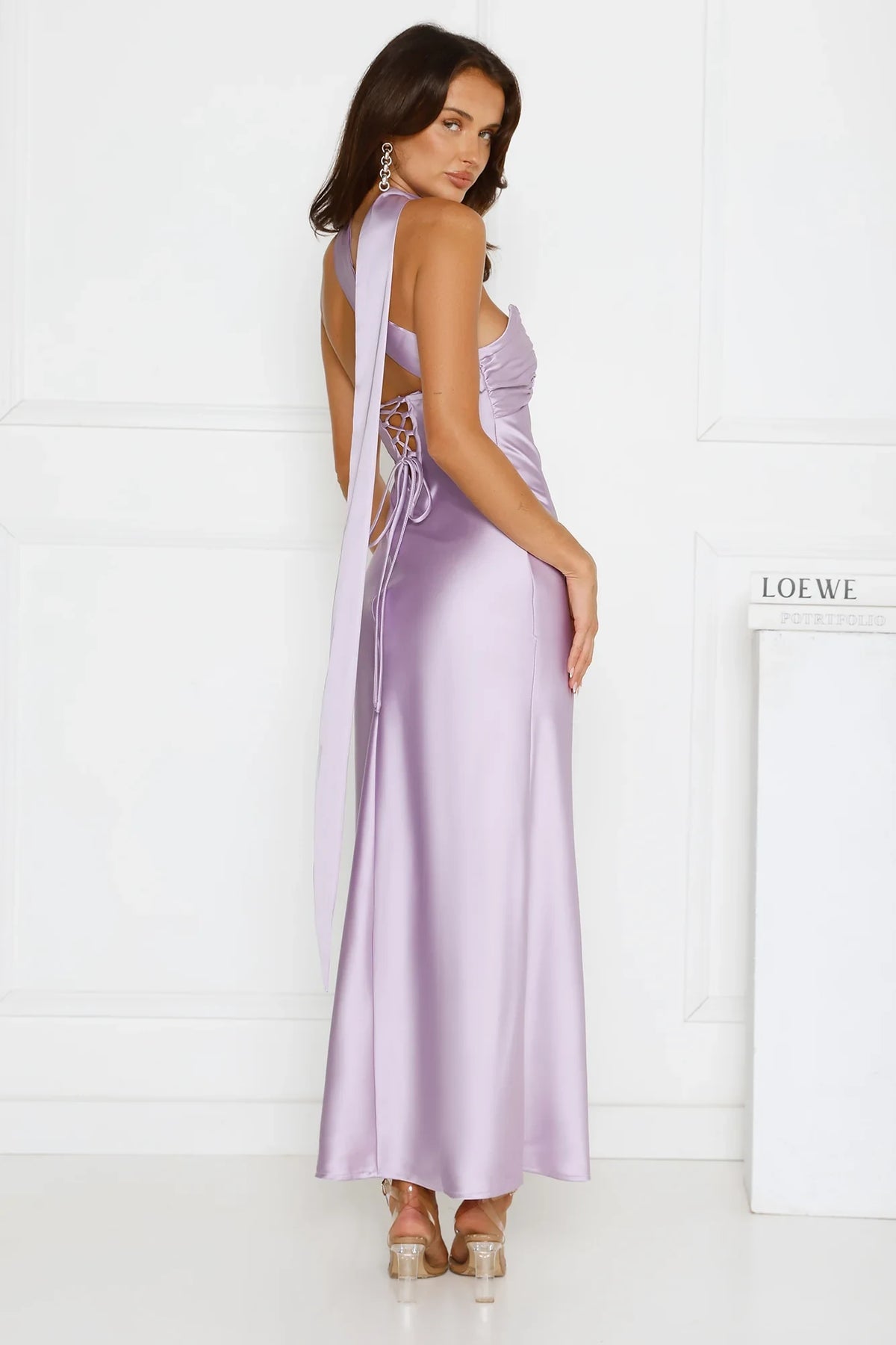 Elegant A-Line Strapless Sleeveless Ruched Backless Lilac Floor-Length Prom Dresses Women's Gown
