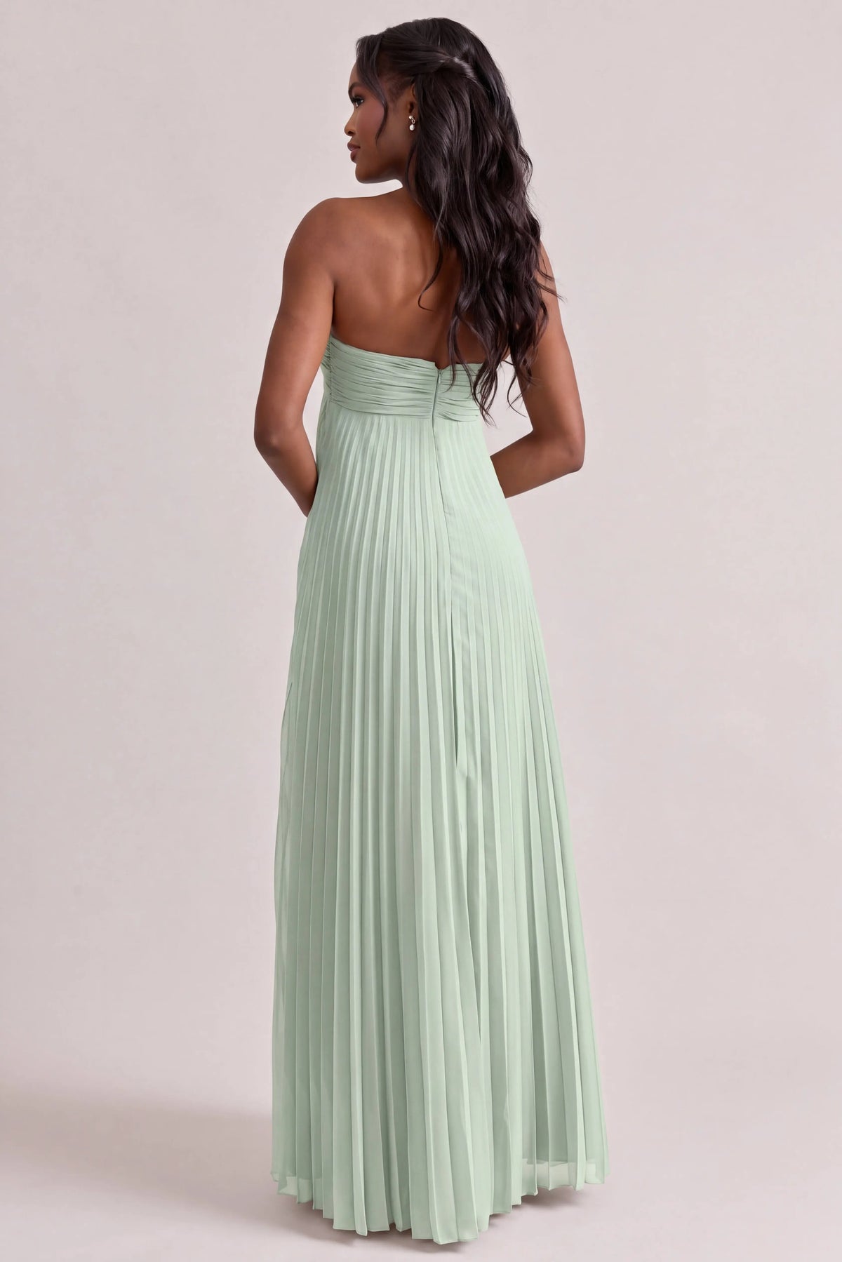 Elegant A-Line Strapless Sweetheart Ruched Mint Green Floor-Length Prom Dresses Women's Gown