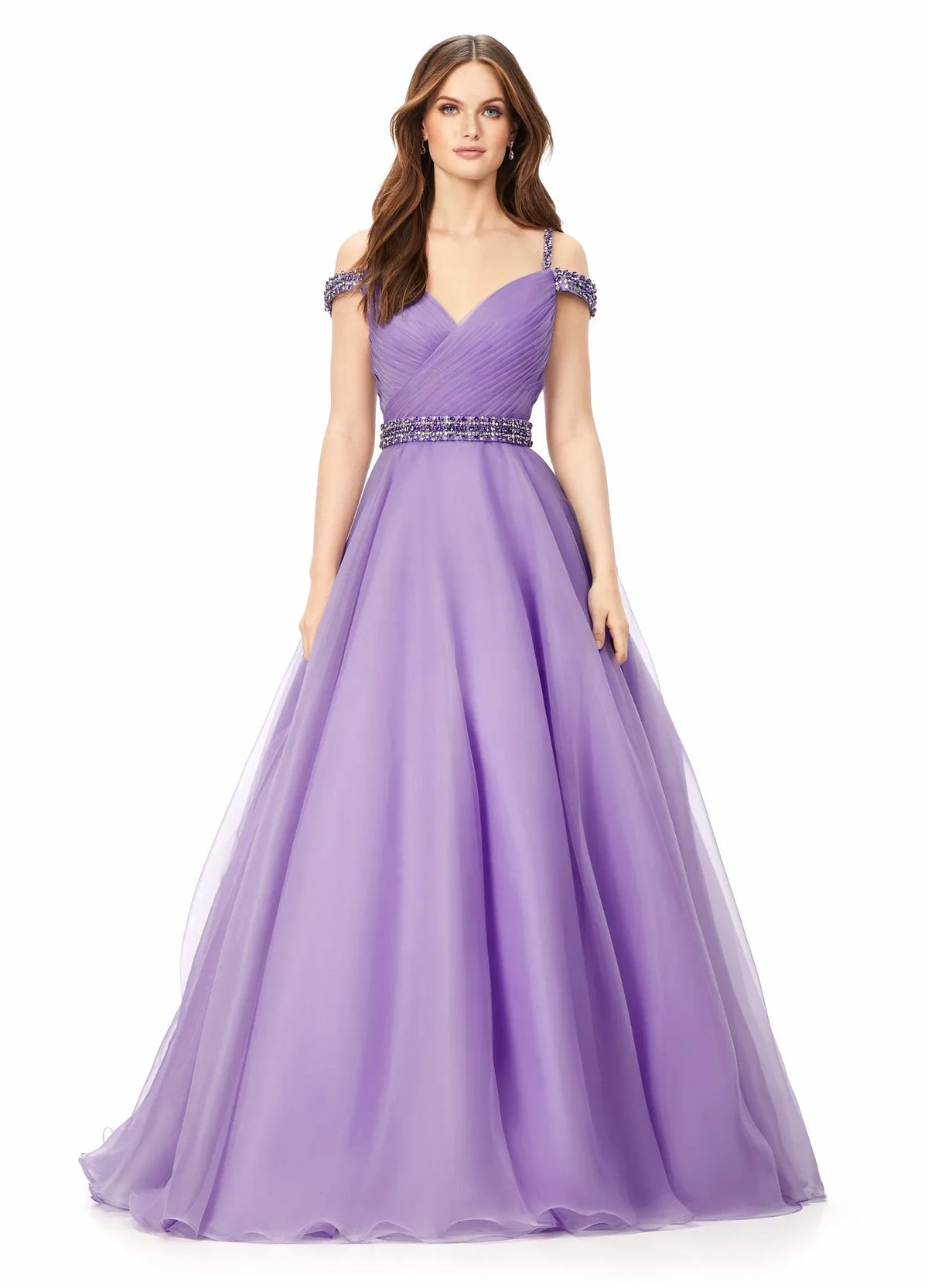 Elegant A-Line Sweetheart Off-Shoulder Beaded Sky Blue Floor-Length Evening Gown