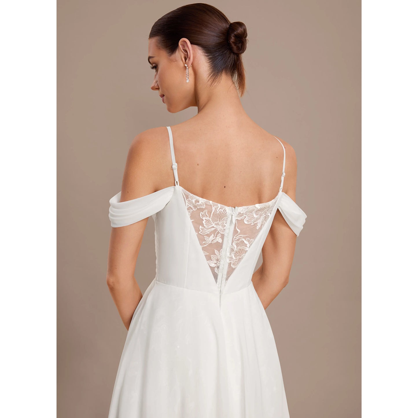 Elegant A-Line Sweetheart Off-Shoulder Embroidered Flowy White Floor-Length Wedding Gown