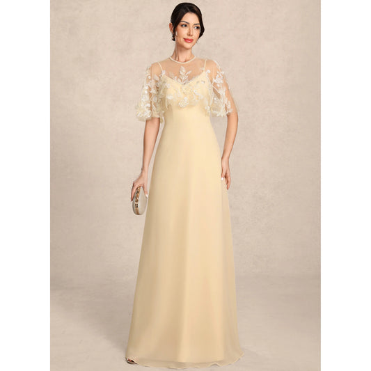 Elegant A-Line Sweetheart Sleeveless Embroidered Flowy Champagne Floor-Length Mother Of The Bride Dresses Women's Gown