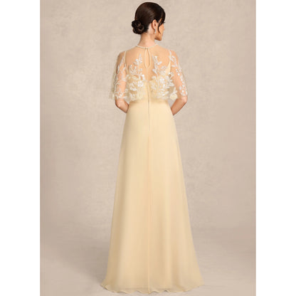 Elegant A-Line Sweetheart Sleeveless Embroidered Flowy Champagne Floor-Length Mother Of The Bride Dresses Women's Gown