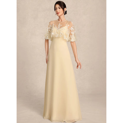 Elegant A-Line Sweetheart Sleeveless Embroidered Flowy Champagne Floor-Length Mother Of The Bride Dresses Women's Gown