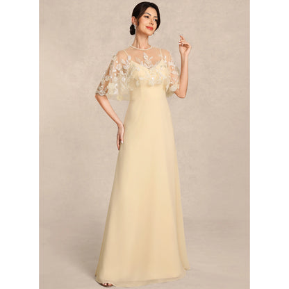 Elegant A-Line Sweetheart Sleeveless Embroidered Flowy Champagne Floor-Length Mother Of The Bride Dresses Women's Gown