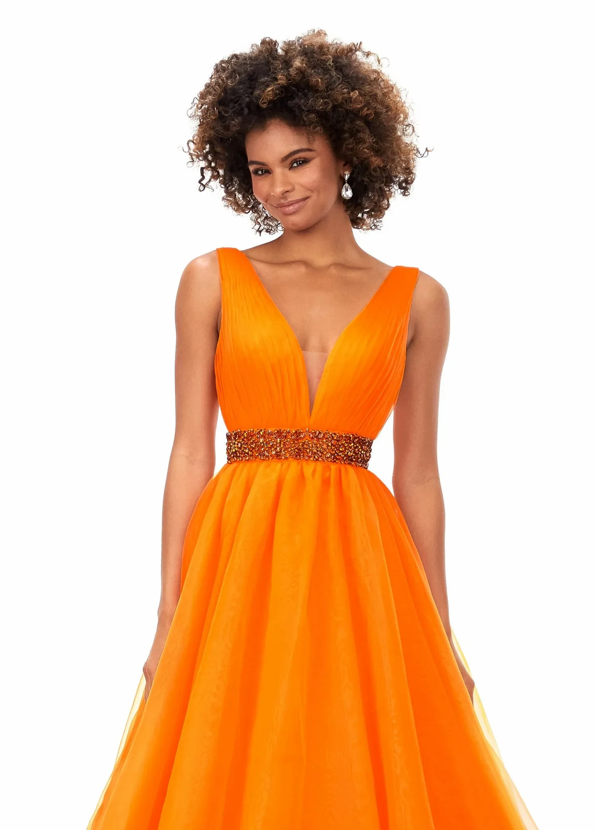 Elegant A-Line V-Neck Sleeveless Beaded Flowy Royal Blue Floor-Length Evening Dress