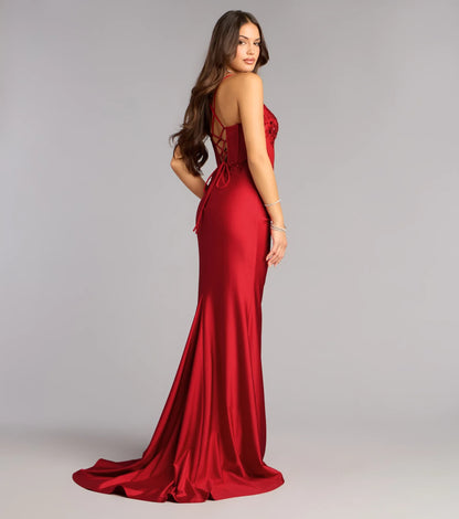 Elegant Fitted Sweetheart Sleeveless Sequin Ruched Red Floor-Length Evening Dresses Women's Gown