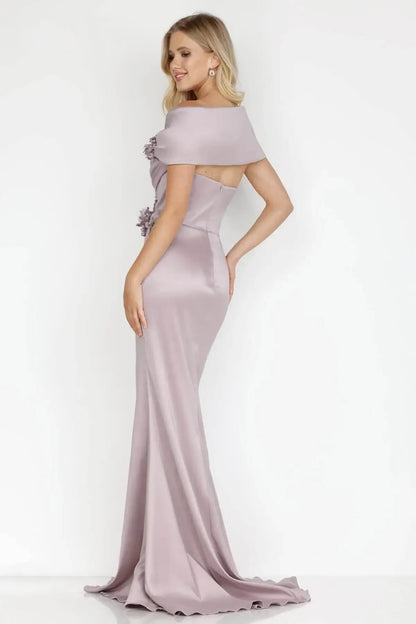 Elegant Mermaid Off-Shoulder Draped Emerald Floor-Length Mother of the Bride Dress Women's Gown