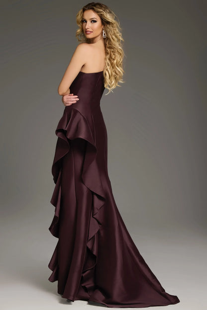 Elegant Mermaid One-Shoulder Ruffled Royal Blue Floor-Length Mother of the Bride Gown