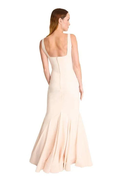 Elegant Mermaid Square Neck Sleeveless Chic Sophisticated Light Peach Floor-Length Bridesmaid Dress