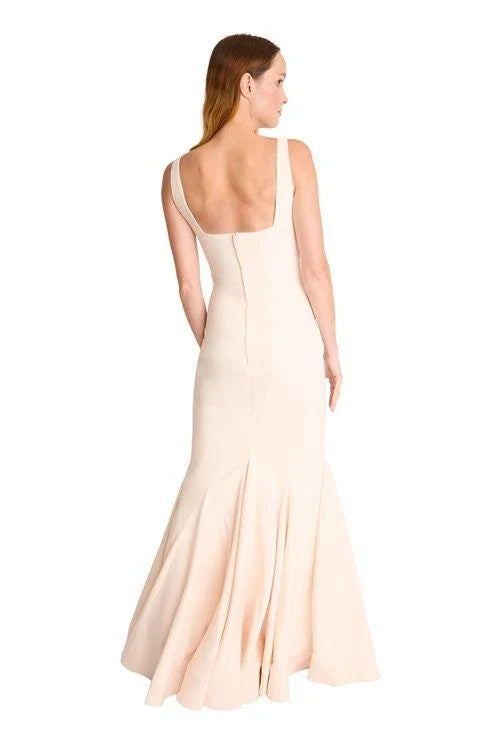 Elegant Mermaid Square Neck Sleeveless Chic Sophisticated Light Peach Floor-Length Bridesmaid Dress